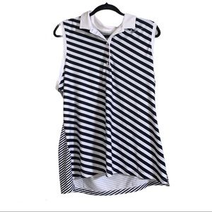 Nike Golf Black and White Stripped Polo Size XL